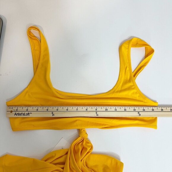 NEW Solid & Striped Bailey Mini Dress Jersey Butterscotch Cut Out Knotted MEDIUM - Picture 5 of 6